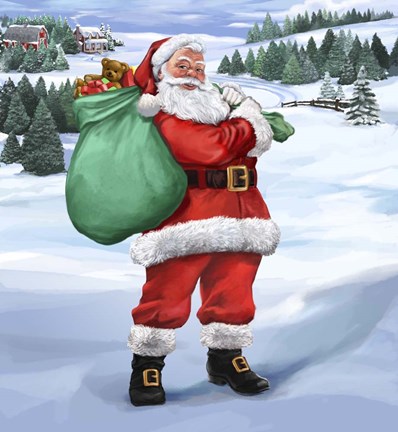 Framed Santa Country Print