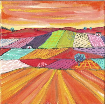 Framed Glorious Cornfields In Scotland Print