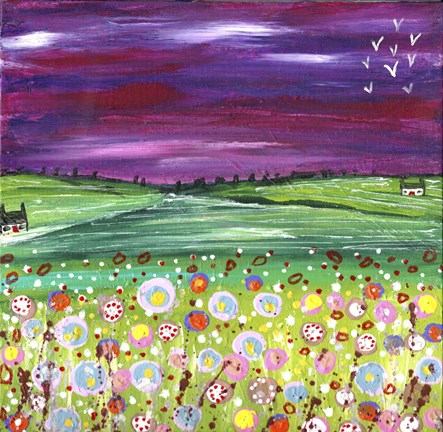 Framed Happy Flowers In Scotland Print