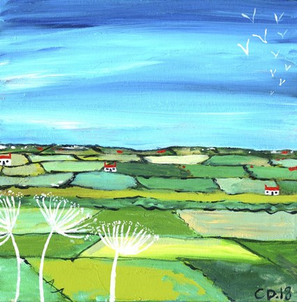 Framed Scotland's Blue Skies And Alliums Print