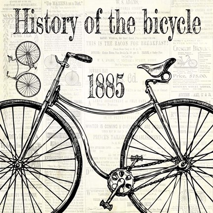 Framed History Of The Bicycle C Print