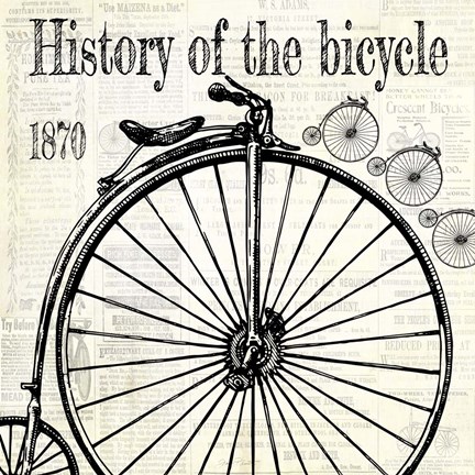 Framed History Of The Bicycle D Print