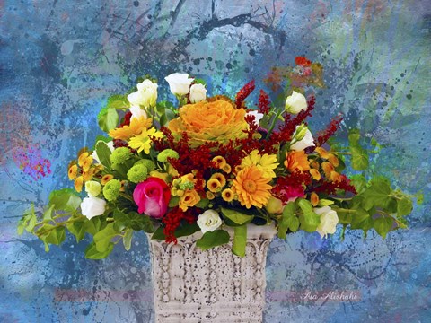 Framed Garden Of Flowers M3 Print