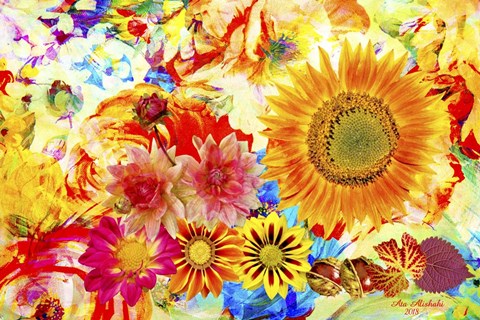 Framed Garden Of Flowers M5 Print