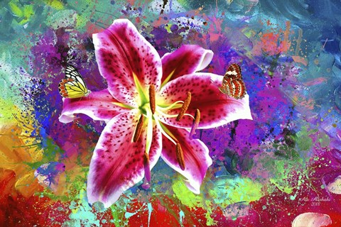 Framed Butterflies Love Flowers Print