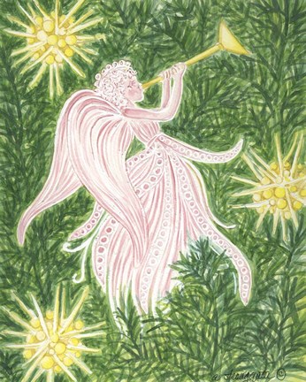 Framed Angels Pink Print