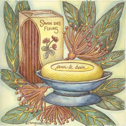 Framed Savons Des Fleurs Print