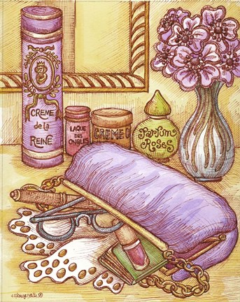 Framed Shelf With Clutch Print