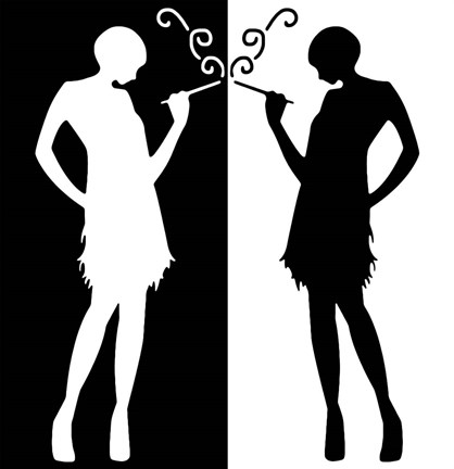 Framed Black and White Flappers 1 Print