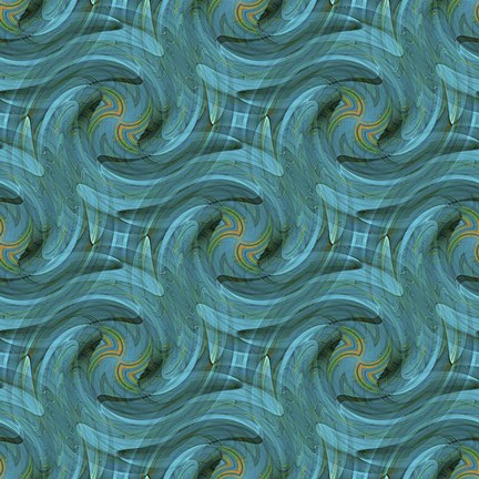 Framed Blue Swirl Repeat Print