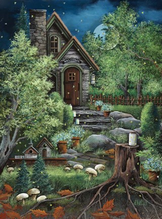 Framed Fairyland and Fireflies Print