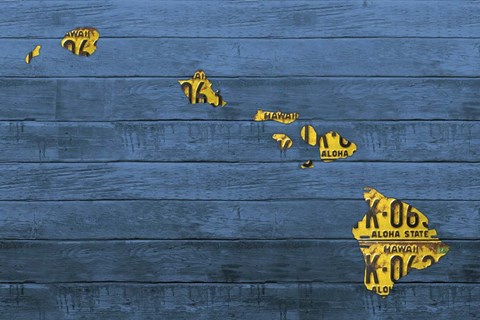 Framed New Hawaii Map Print