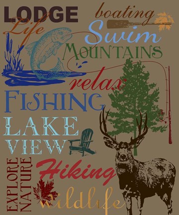 Framed Lodge Type Throw Print