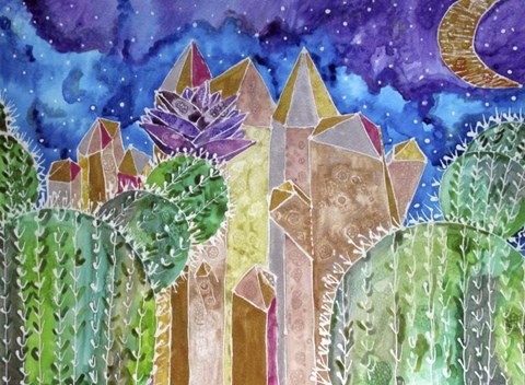 Framed Golden Healer Cactus Quartz Print