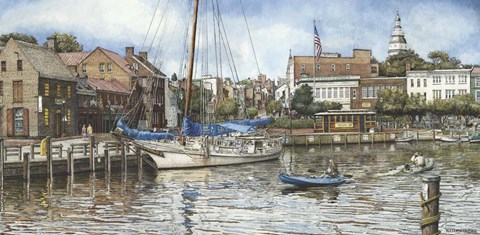 Framed Annapolis City Dock Print