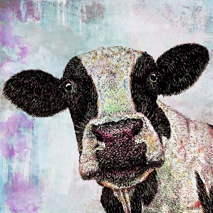 Framed Cow Color Print