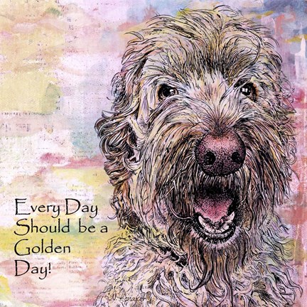 Framed Golden Doodle Day Print