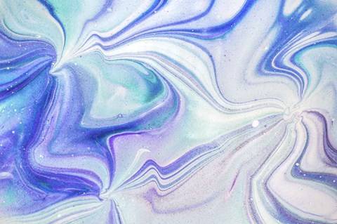 Framed Fluid Acrylic Blue Turquoise Print