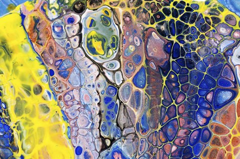 Framed Fluid Acrylic Colorful Night Dreams 1 Print