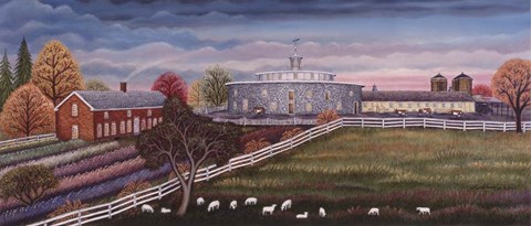Framed Shaker Round Barn A Print