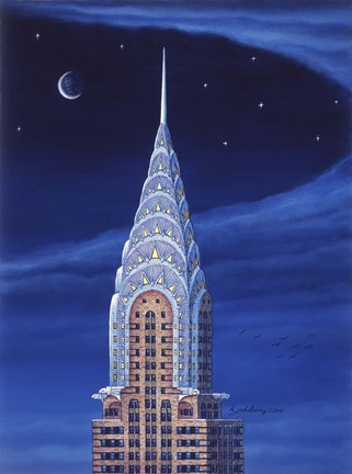 Framed Chrysler Rooftop Print