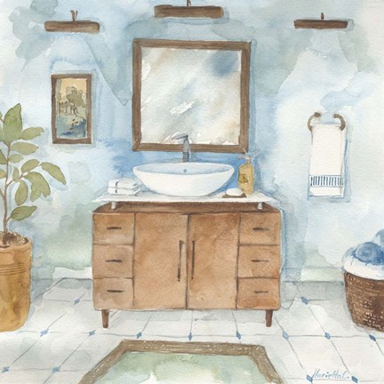 Framed Contemporary Bathroom II Print