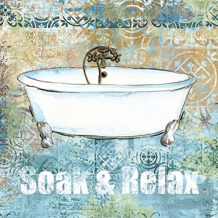 Framed Golden Bathroom I A Print