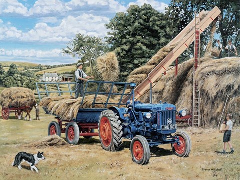 Framed Building A Hayrick Print