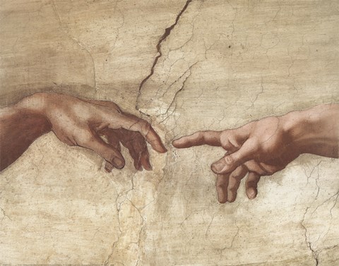Framed Creation of Adam (Detail) Print