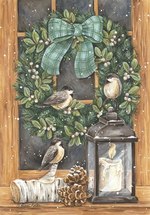 Framed Winter Wreath Print