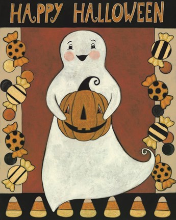 Framed Ghosts with Treats Print