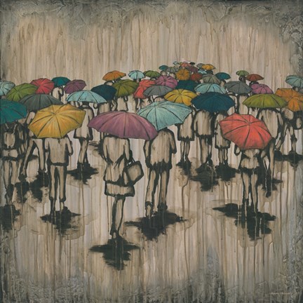 Framed Sea of Umbrellas II Print