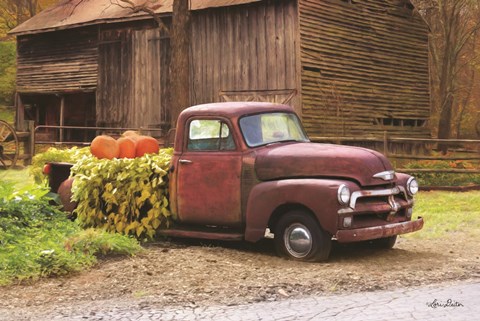 Framed Fall Pumpkin Truck Print