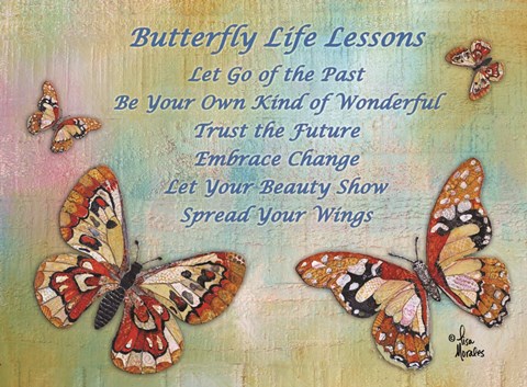 Framed Butterfly Life Lessons Print