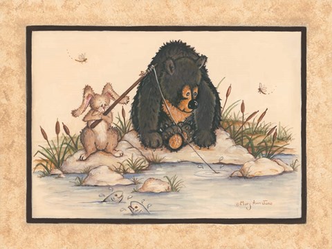 Framed Gone Fishing Print