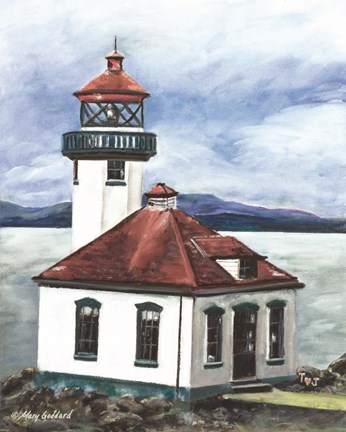 Framed Lime Kiln Lighthouse Print