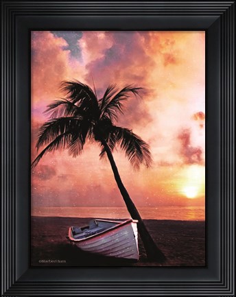 Framed Palm Tree Sunset Print