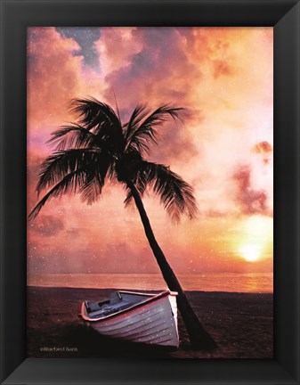 Framed Palm Tree Sunset Print