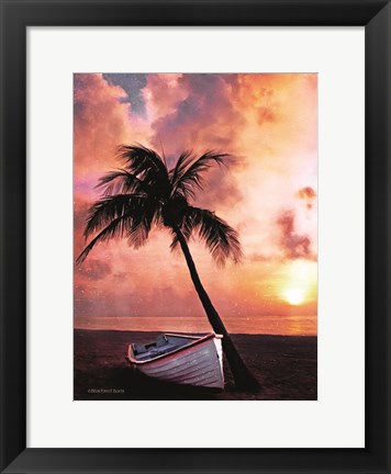 Framed Palm Tree Sunset Print