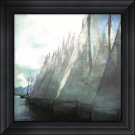 Framed Sailboat Marina I Print