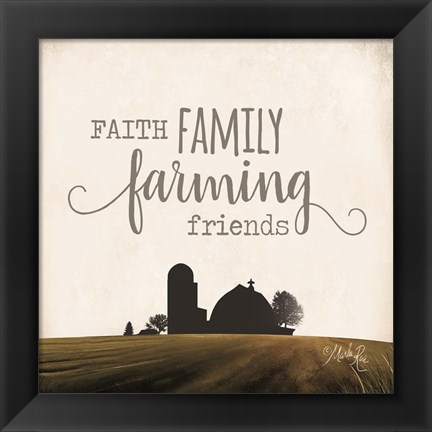 Framed Faith Family Farming Friends Print