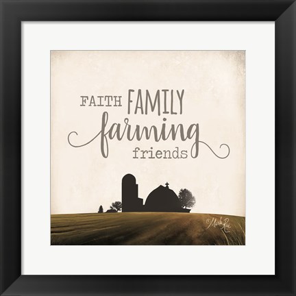 Framed Faith Family Farming Friends Print