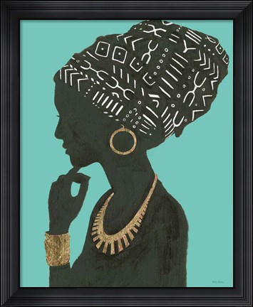 Framed Graceful Majesty II Turquoise Crop Print