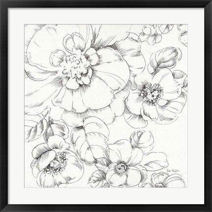 Framed Summer Bloom II BW Print