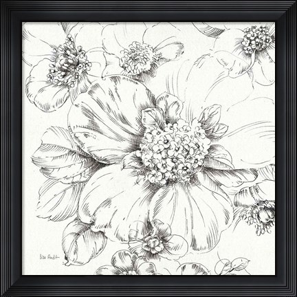 Framed Summer Bloom III BW Print