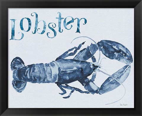 Framed Beach House Kitchen Blue Lobster Print