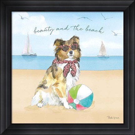 Framed Summer Paws V Print