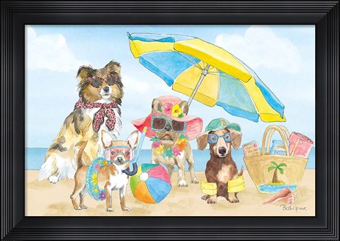 Framed Summer Paws I Print
