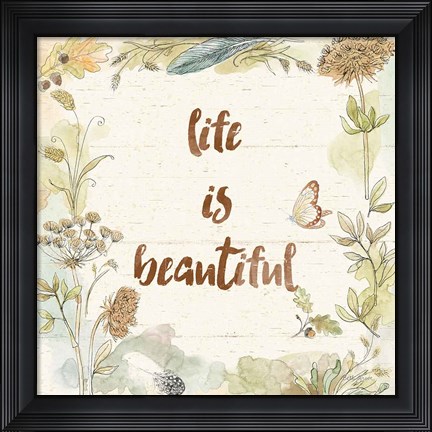 Framed Woodland Wreath V Life Print
