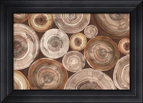 Framed Rings of Life II Brown Print